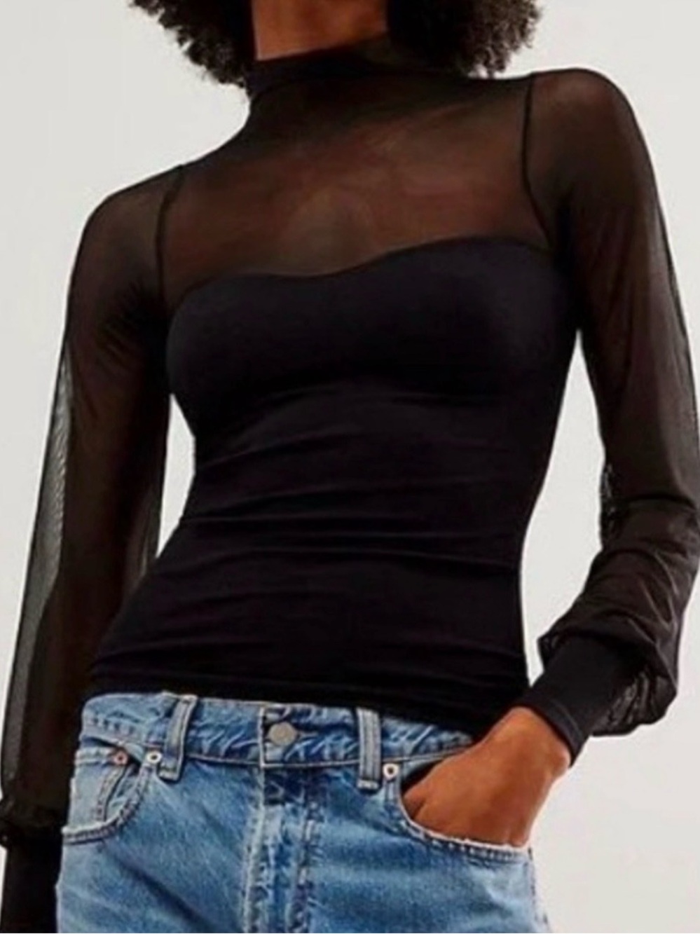 Free People Intimately Light Up Layering Top Black